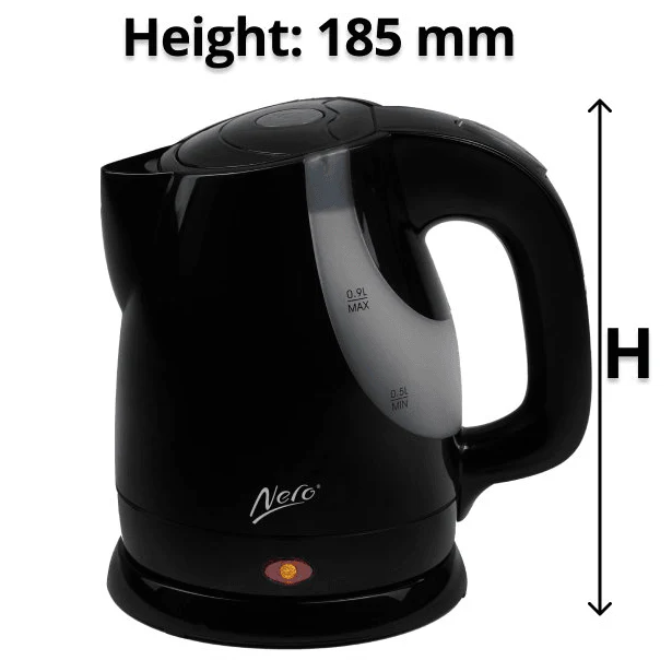 Nero Bambino Kettle 0.9 Litre Jug Compact Water Boiler Coffee Tea Hotel (Black) - Image 5