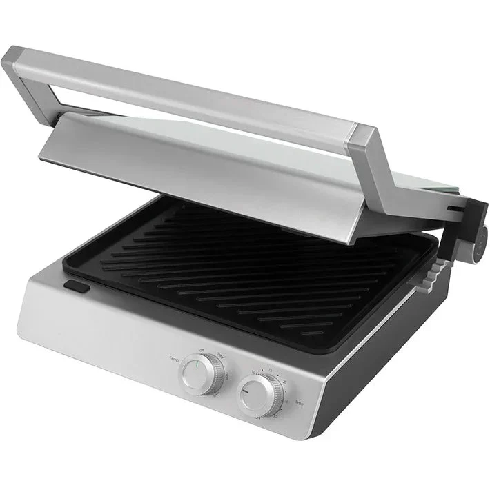 Nero Deluxe Sandwich Press Toaster Contact Grill 4 Slice Grooves with Timer - Image 4