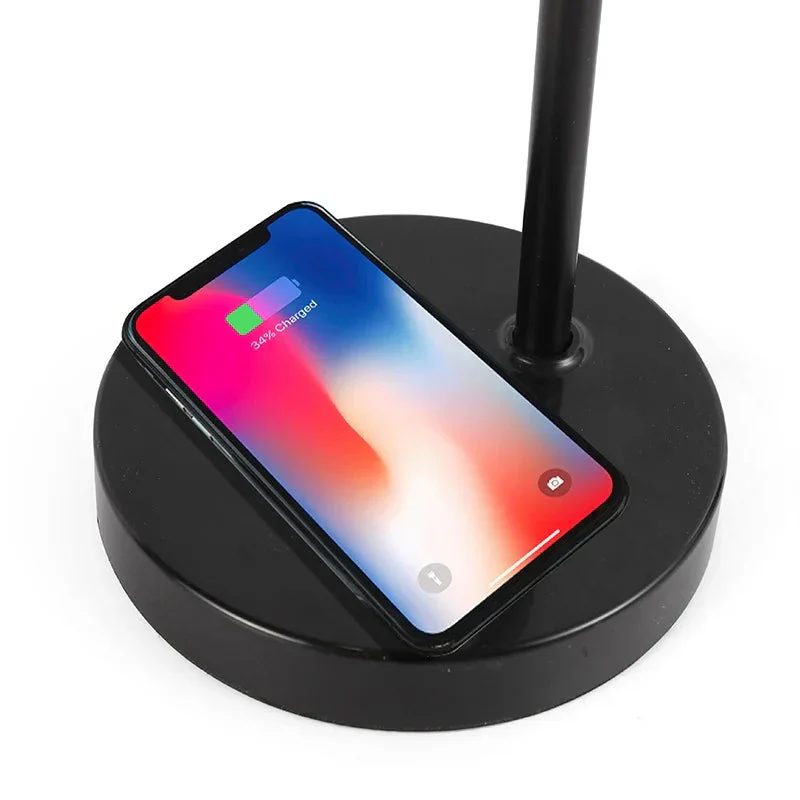 Nero Foldable LED Lamp Table Light Aluminium Wireless Phone Charging Pad (Black) - Image 2