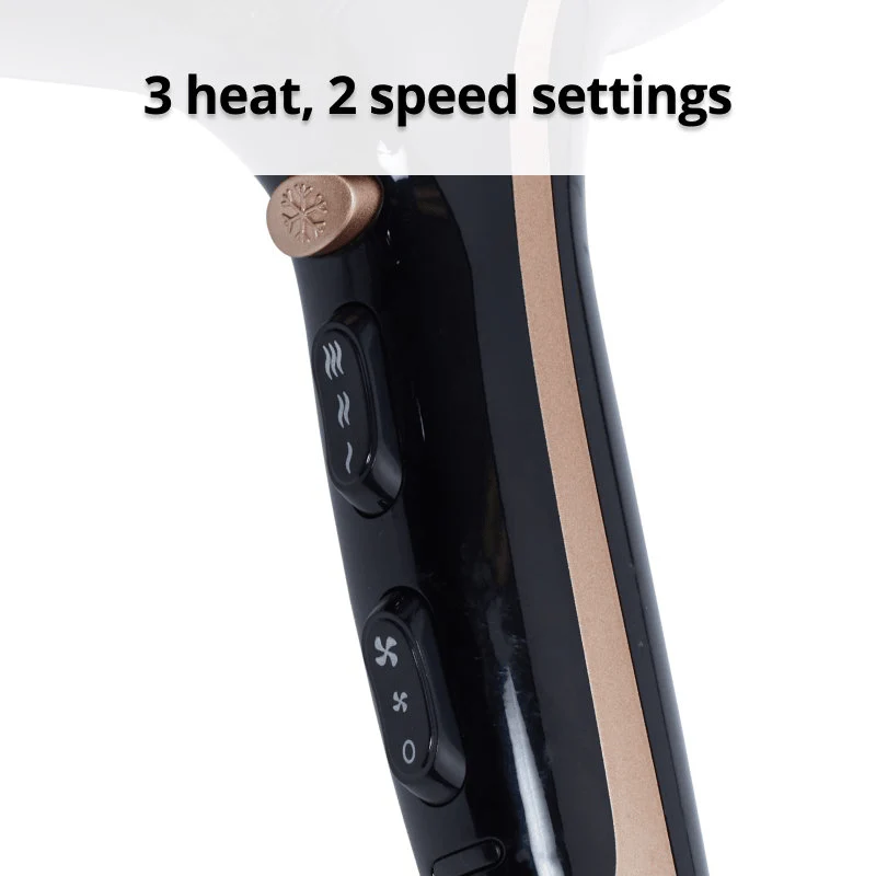 Nero Luxe Hairdryer 2400W Rose Gold Black Hair Dryer - Image 2