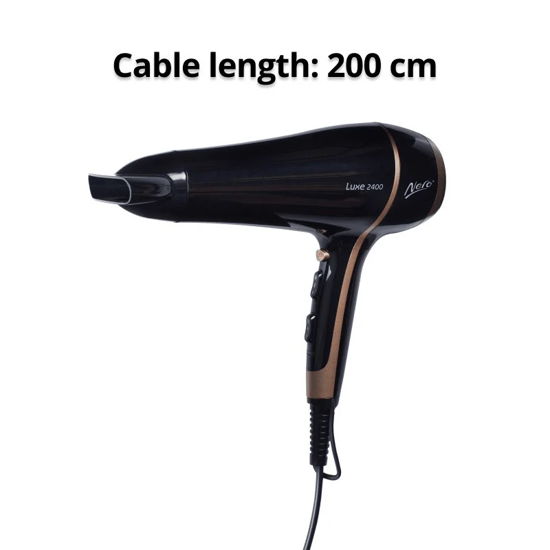 Nero Luxe Hairdryer 2400W Rose Gold Black Hair Dryer - Image 4