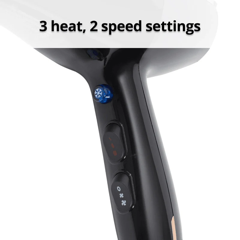 Nero Professional Hair Dryer Gloss Black With Copper Finish Tourmaline - Image 2