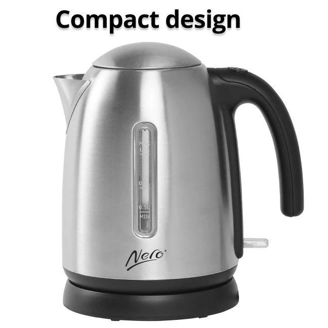 Nero Studio Stainless Steel Brushed Kettle Premium 1.2L 2200W - Image 3
