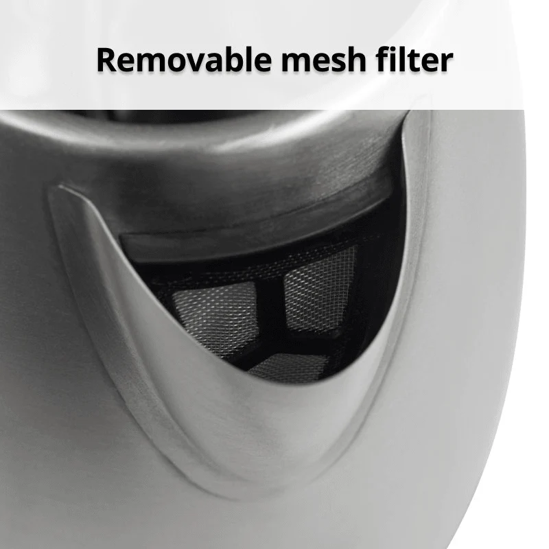 Nero Urban Stainless Steel Kettle 1.7L Water Window 2200W - Image 3