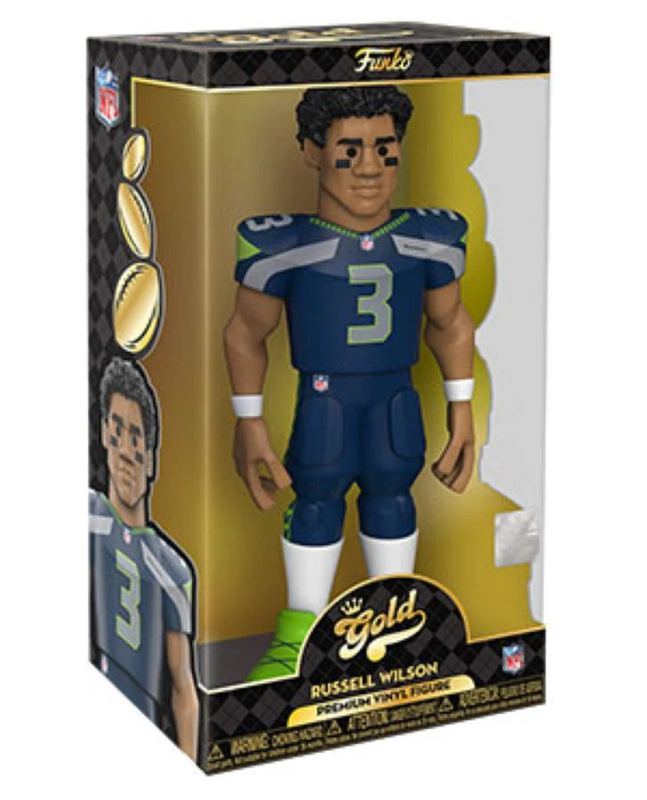 NFL Football Russell Wilson Seahawks Gold Premium Vinyl Action Figure Toy 12" - Image 3