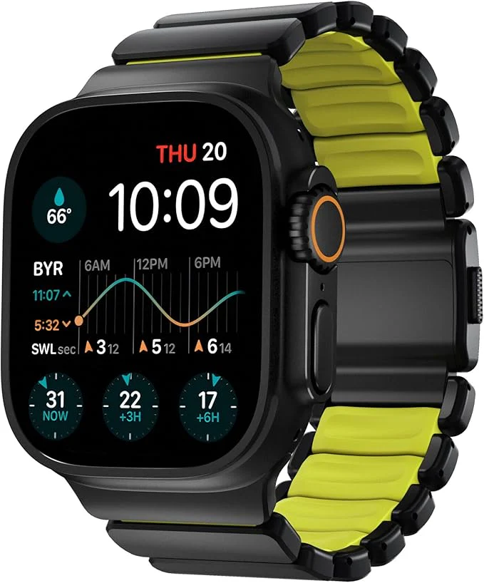 NOMAD Stratos Apple Watch Band 49mm for Apple Watch Ultra 1 & 2 (Black/Volt) - Image 5