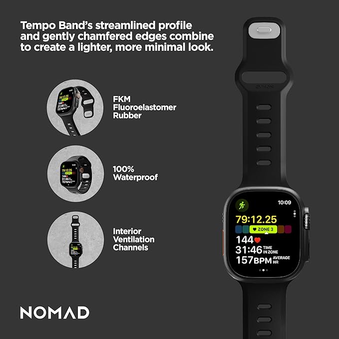 NOMAD Tempo Band Apple Watch 40-42mm (Black) - Image 4
