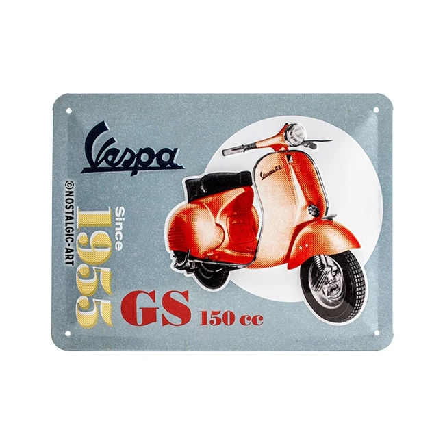 Nostalgic-Art 15x20cm Wall Hanging Metal Sign Plaque Vespa GS 150 Since 1955 - Image 2