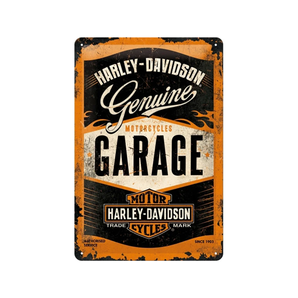 Nostalgic-Art 20x30cm Medium Metal Wall Hanging Sign Plaque Harley Garage