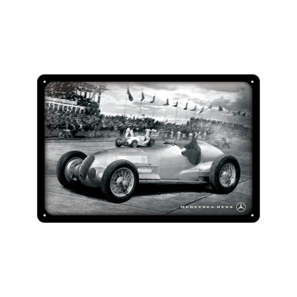 Nostalgic-Art 20x30cm Metal Wall Hanging Sign Plaque Mercedes Silver Arrow