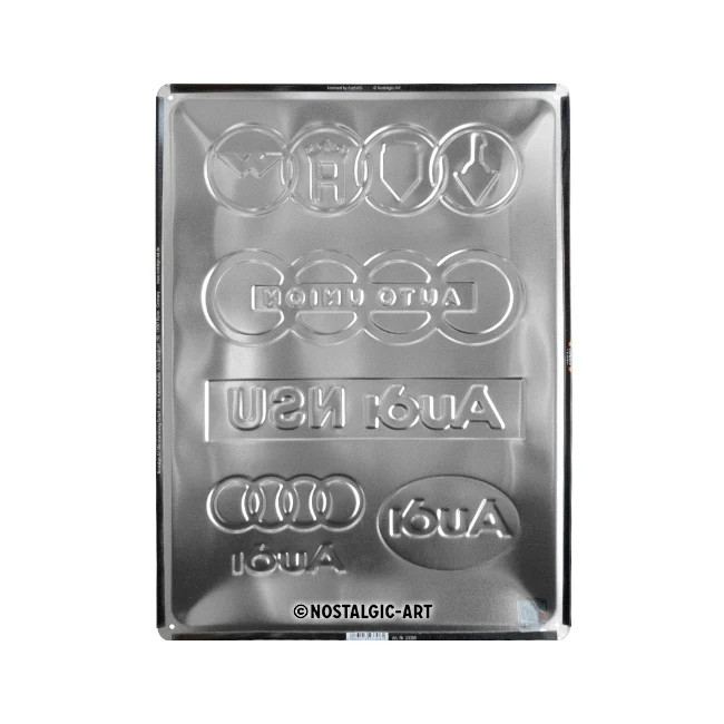 Nostalgic-Art Audi Logo Evolution 30x40cm Large Metal Tin Sign Plaque - Image 4