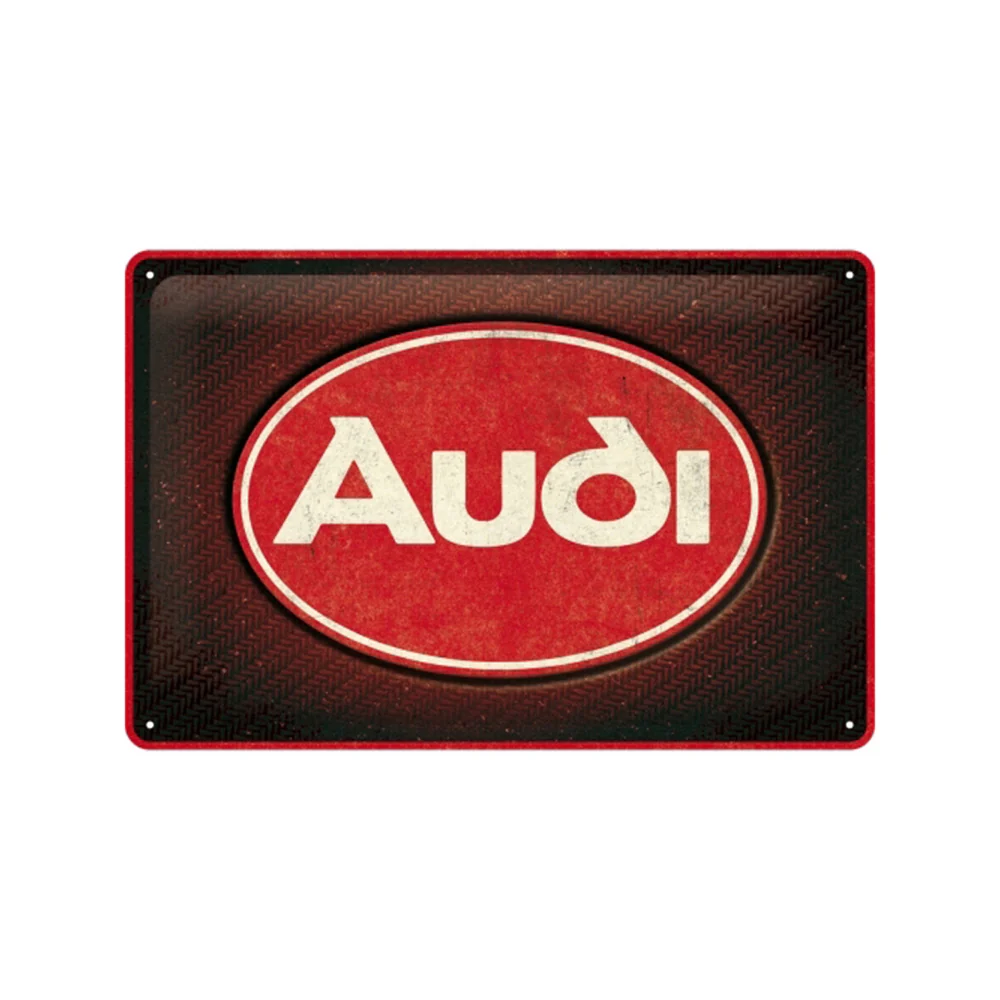 Nostalgic-Art Audi Logo Red Shine 20x30cm Medium Metal Tin Sign Plaque