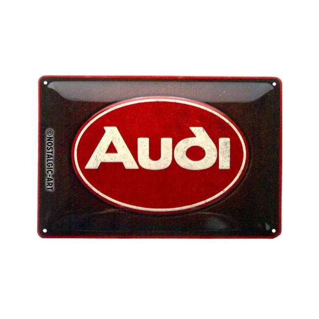 Nostalgic-Art Audi Logo Red Shine 20x30cm Medium Metal Tin Sign Plaque - Image 2