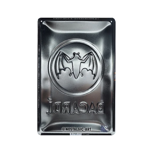 Nostalgic-Art Bacardi Logo 20x30cm Medium Metal Tin Sign Plaque - Black - Image 4