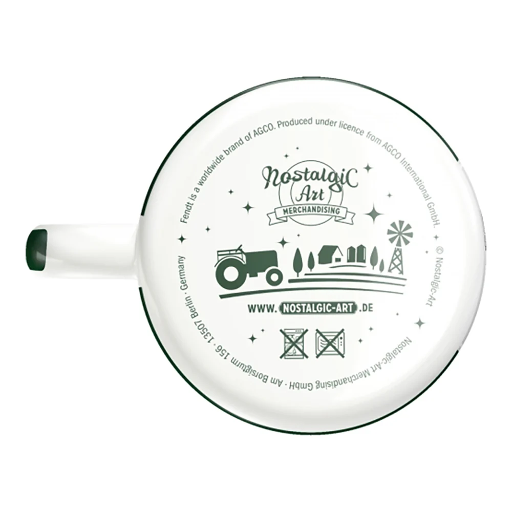 Nostalgic-Art Enamel Coffee Mug Fendt Tractors Themed Green and White 360ml 8x8cm - Image 4