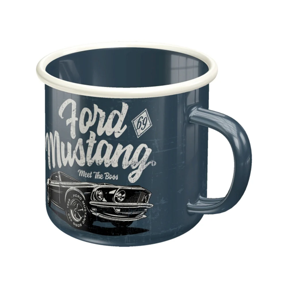 Nostalgic-Art Enamel Coffee Mug Ford Mustang The Boss 8x8cm 360ml - Image 2
