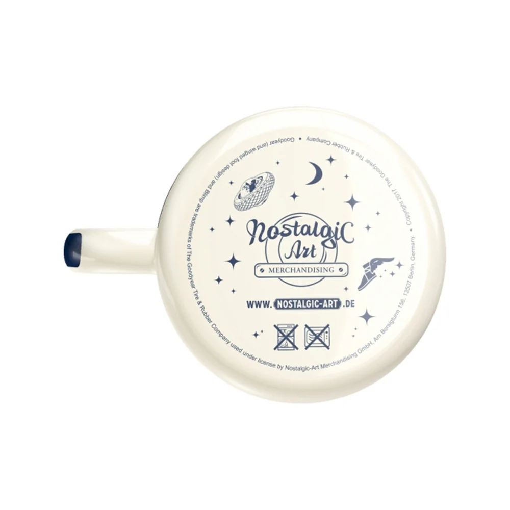 Nostalgic-Art Enamel Coffee Mug Goodyear Tires Logo White and Navy 8x8cm - Image 4