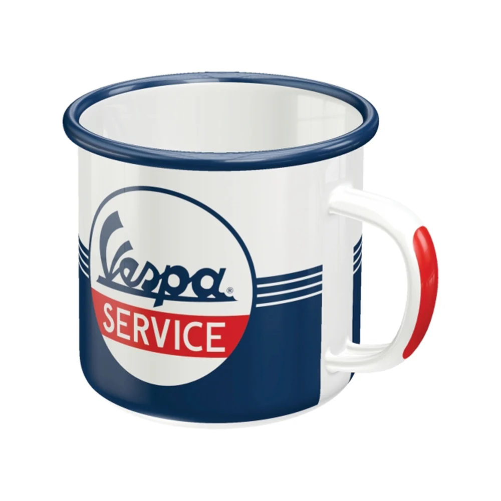 Nostalgic-Art Enamel Coffee Mug Scooter Theme Vespa Service 360ml 8x8cm - Image 2