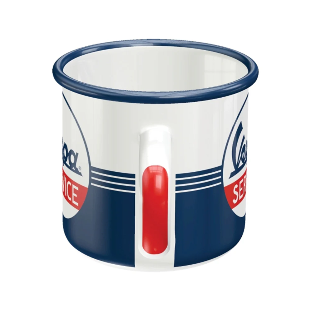 Nostalgic-Art Enamel Coffee Mug Scooter Theme Vespa Service 360ml 8x8cm - Image 3