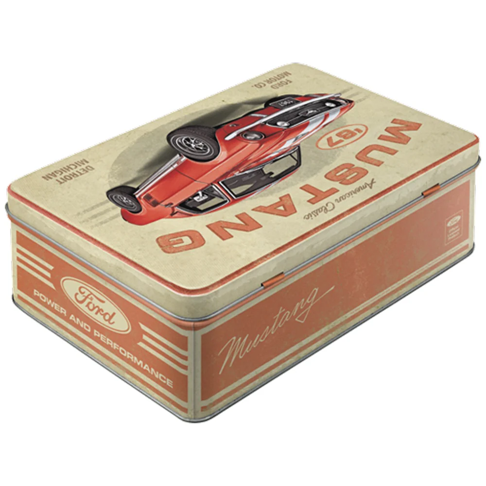 Nostalgic-Art Flat Storage Container Tin Ford Mustang GT 1967 Red 23x16x7cm - Image 2
