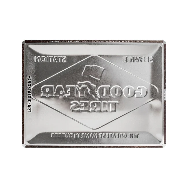 Nostalgic-Art Goodyear Logo 30x40cm Large Metal Tin Sign Plaque - White - Image 4