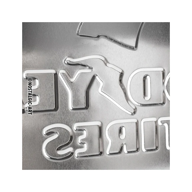 Nostalgic-Art Goodyear Logo 30x40cm Large Metal Tin Sign Plaque - White - Image 5