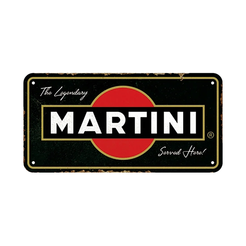 Nostalgic-Art Hanging Sign Plaque Martini Served Here 10x20cm - Image 2