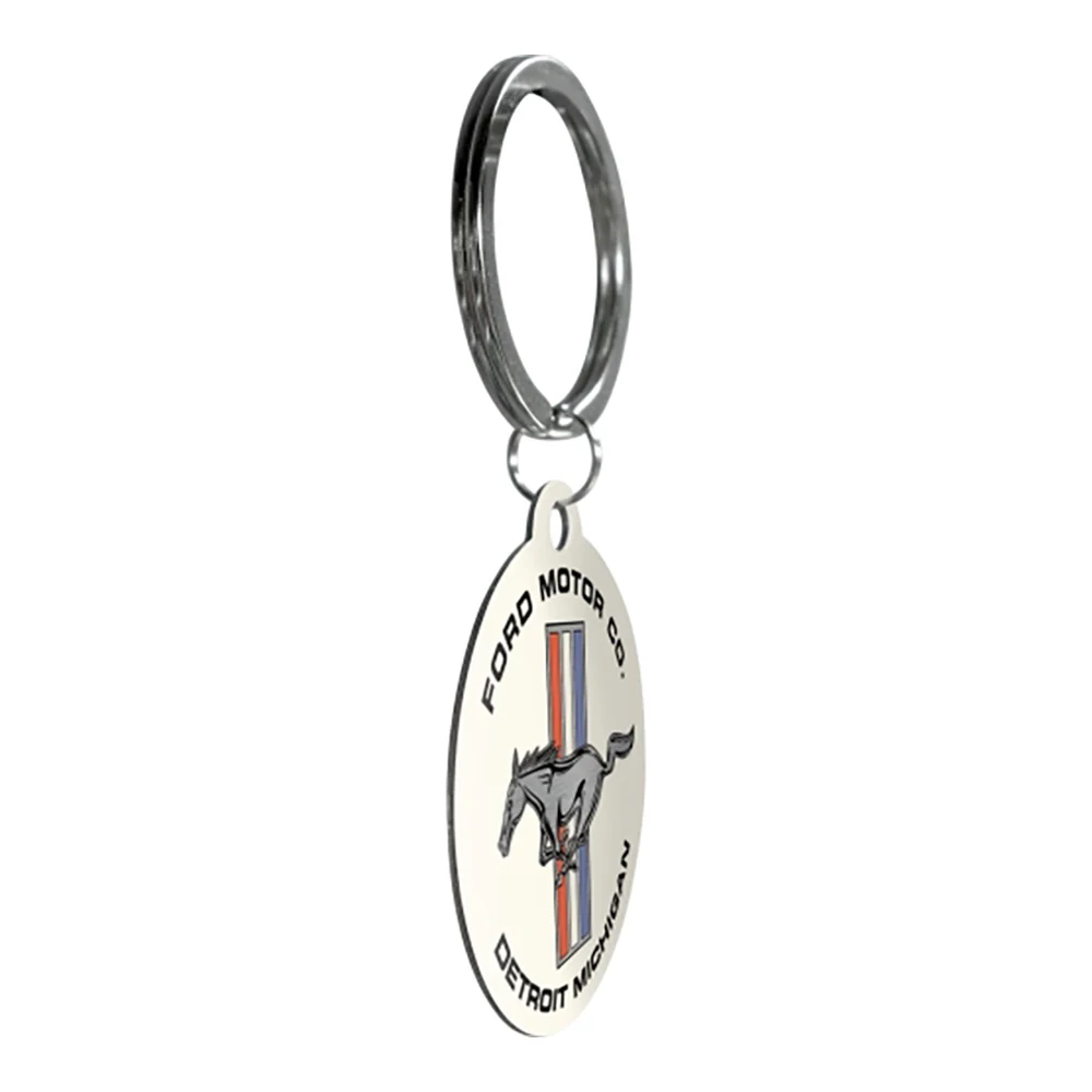 Nostalgic-Art Keyring Round Ford Mustang - Horse and Stripes Logo 7.5x4x0.3cm - Image 2