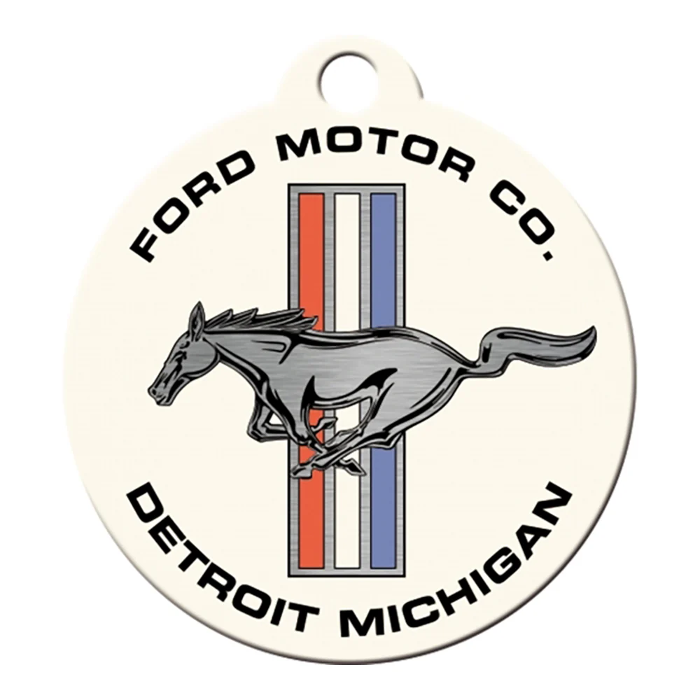 Nostalgic-Art Keyring Round Ford Mustang - Horse and Stripes Logo 7.5x4x0.3cm - Image 4