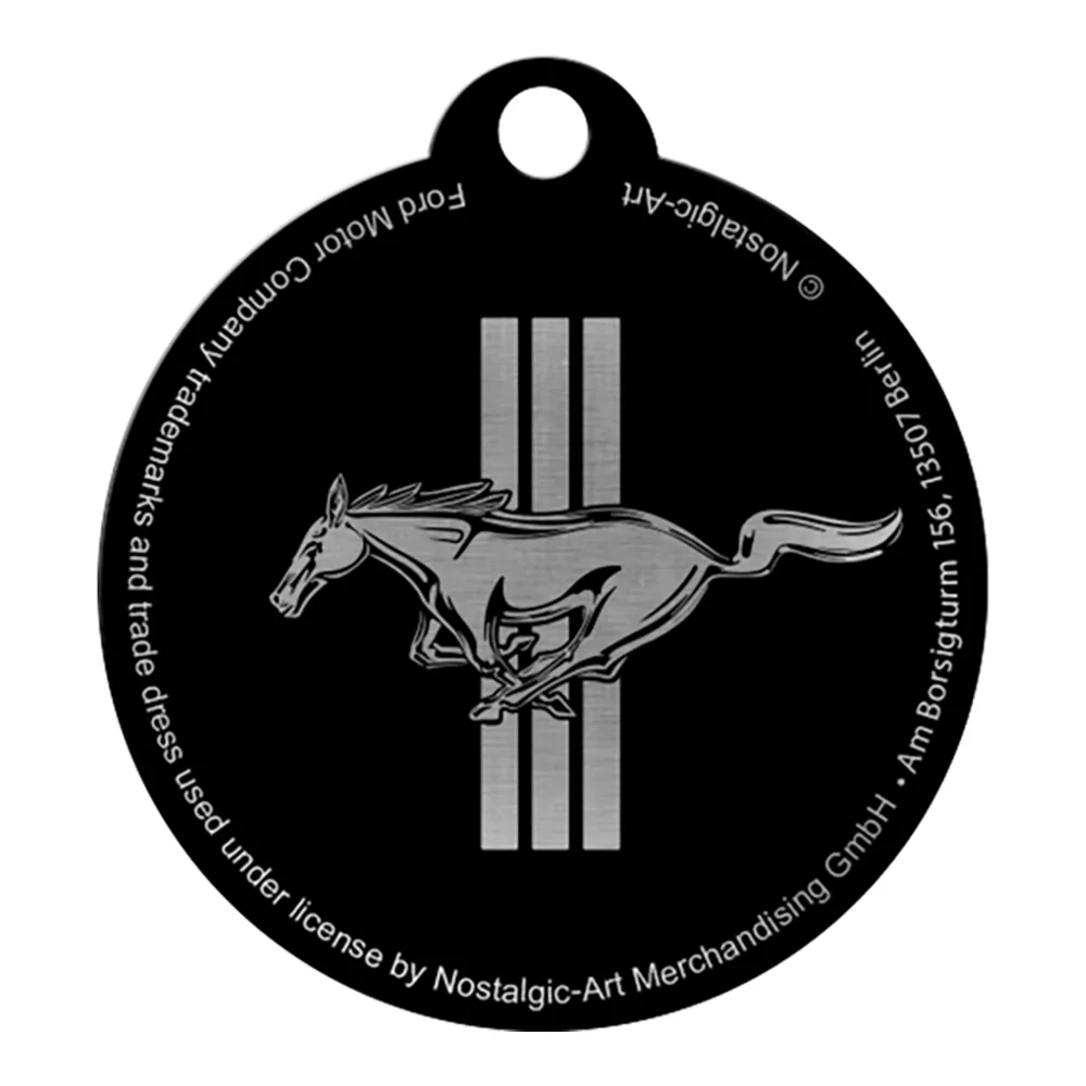 Nostalgic-Art Keyring Round Ford Mustang - Horse and Stripes Logo 7.5x4x0.3cm - Image 5
