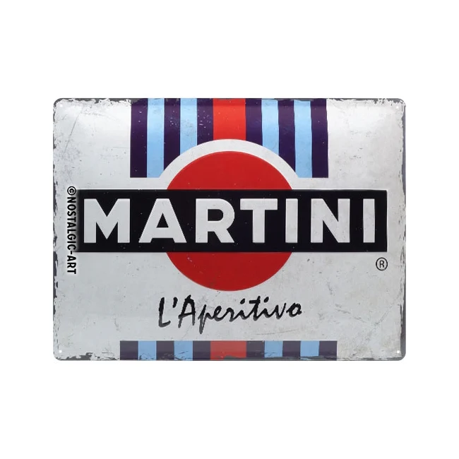 Nostalgic-Art Martini L'Aperitivo Racing Stripes 30x40cm Large Tin Sign Plaque - Image 2