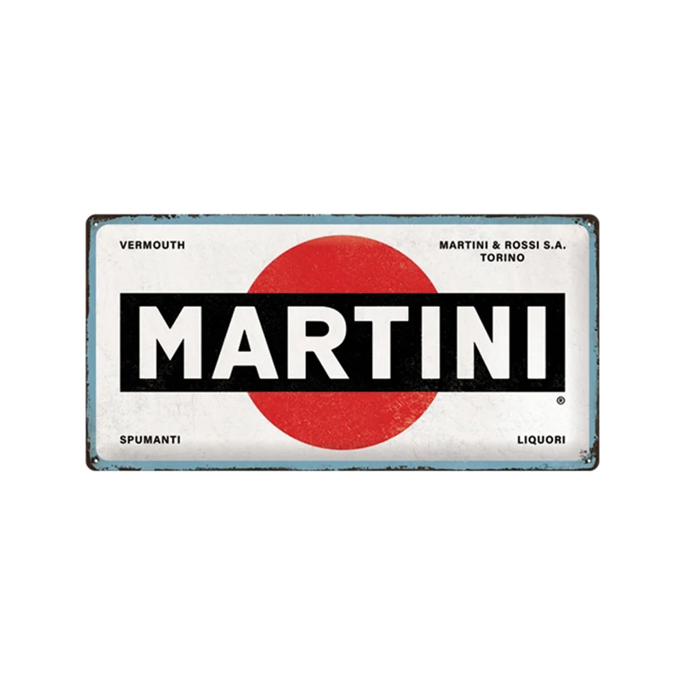 Nostalgic-Art Martini Logo 25x50cm Metal Long Sign Plaque - White