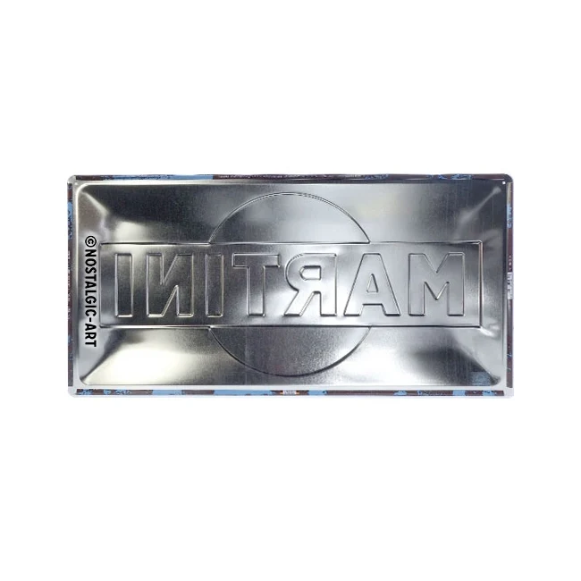 Nostalgic-Art Martini Logo 25x50cm Metal Long Sign Plaque - White - Image 3