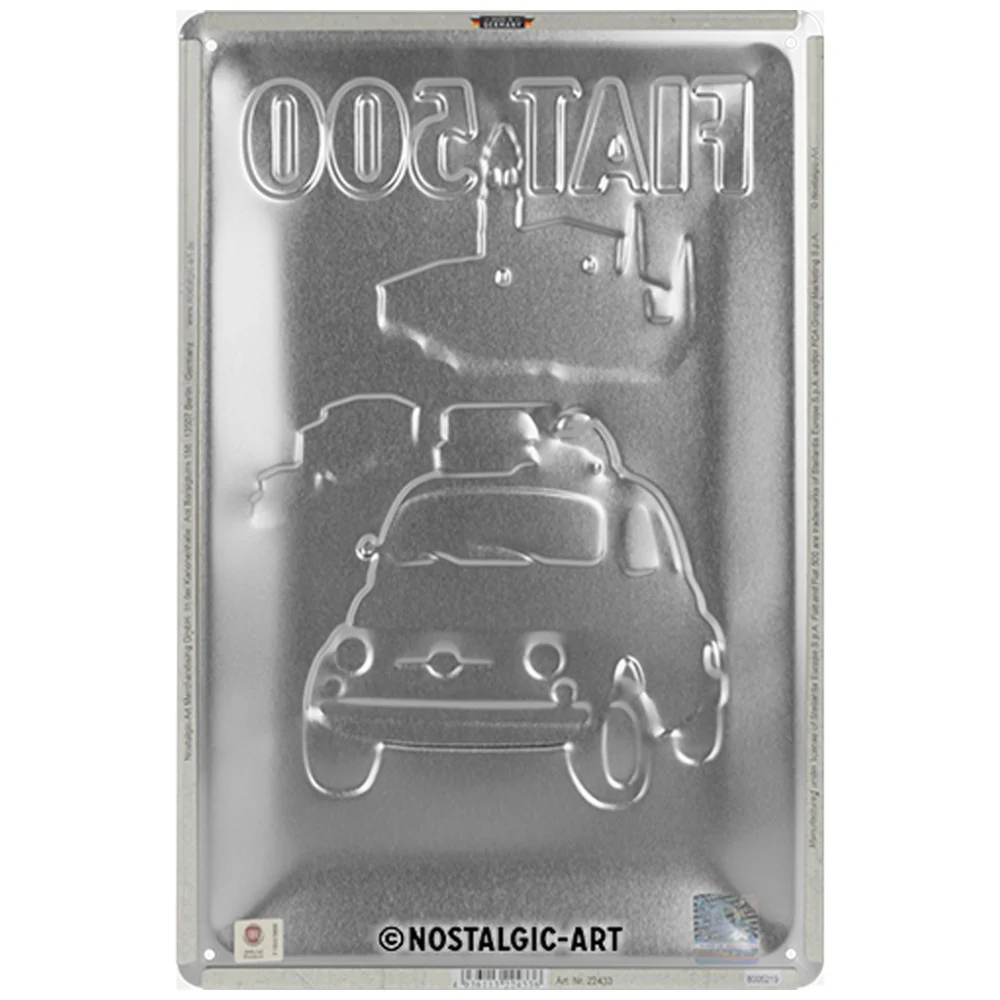 Nostalgic-Art Medium Sign Fiat 500 Discover New Adventures 20x30x0.5cm - Image 2