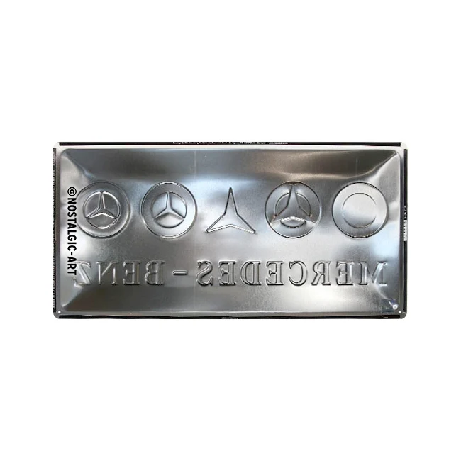 Nostalgic-Art Mercedes-Benz Logo Evolution 25x50cm Metal Long Sign Plaque - Image 3