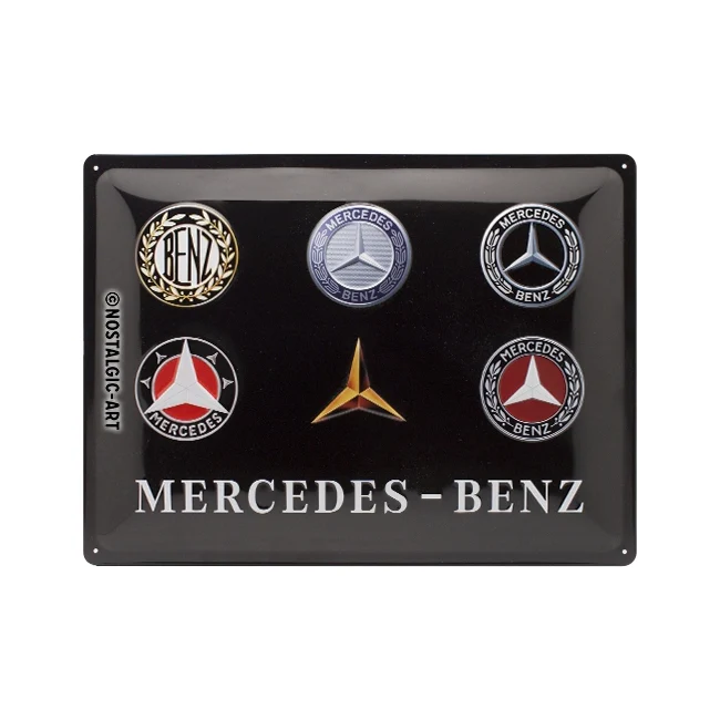 Nostalgic-Art Mercedes-Benz Logo Evolution 30x40cm Large Metal Tin Sign Plaque - Image 2