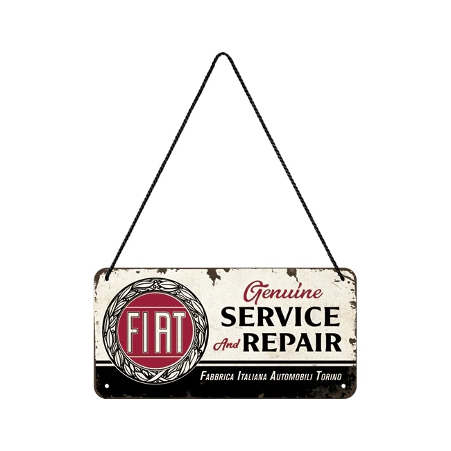 Nostalgic-Art Metal 10x20cm Hanging Sign Plaque Fiat Service & Repair - Image 2
