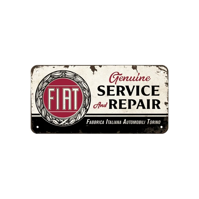 Nostalgic-Art Metal 10x20cm Hanging Sign Plaque Fiat Service & Repair - Image 3