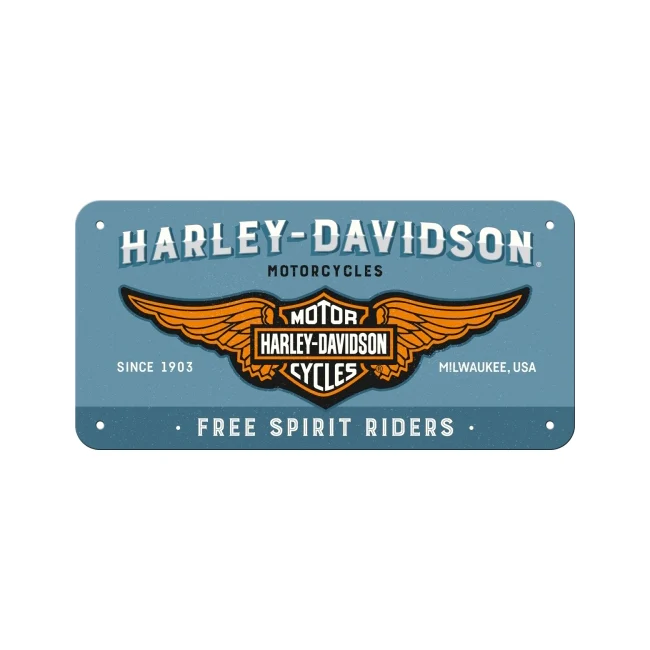 Nostalgic-Art Metal 10x20cm Hanging Sign Plaque Harley-Davidson Logo Blue - Image 6