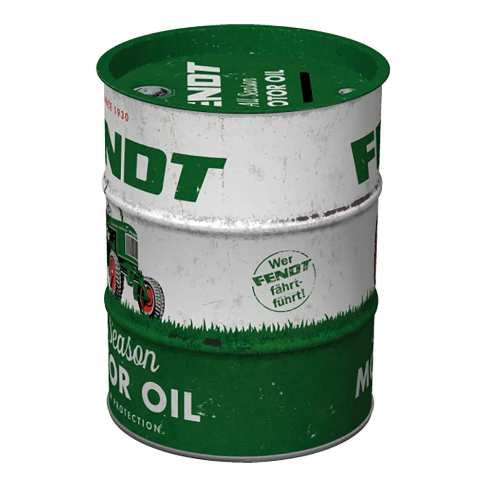 Nostalgic-Art Money Box Oil Barrel Fendt All Season Motor 9.3x9.3x11.5cm - Image 2