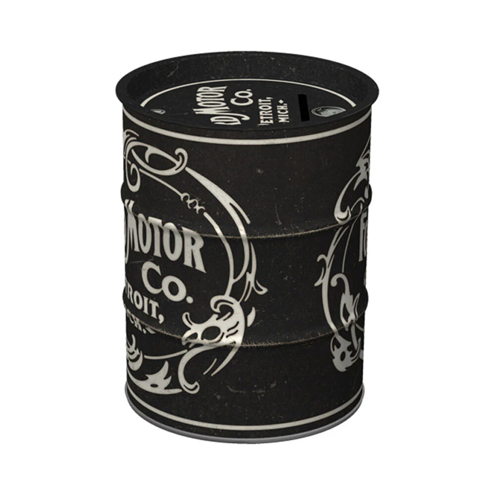 Nostalgic-Art Money Box Oil Barrel Ford - Vintage Logo 9.3x9.3x11.5cm - Image 2