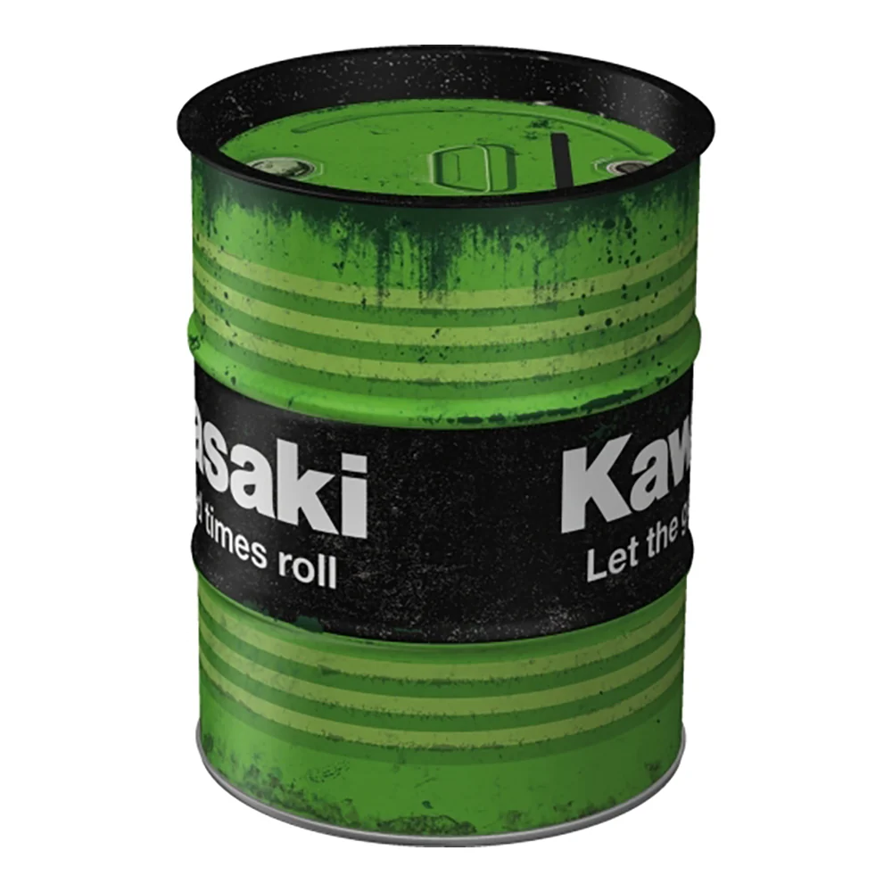 Nostalgic-Art Money Box Oil Barrel Kawasaki Let The 9.3x9.3x11.5cm - Image 2