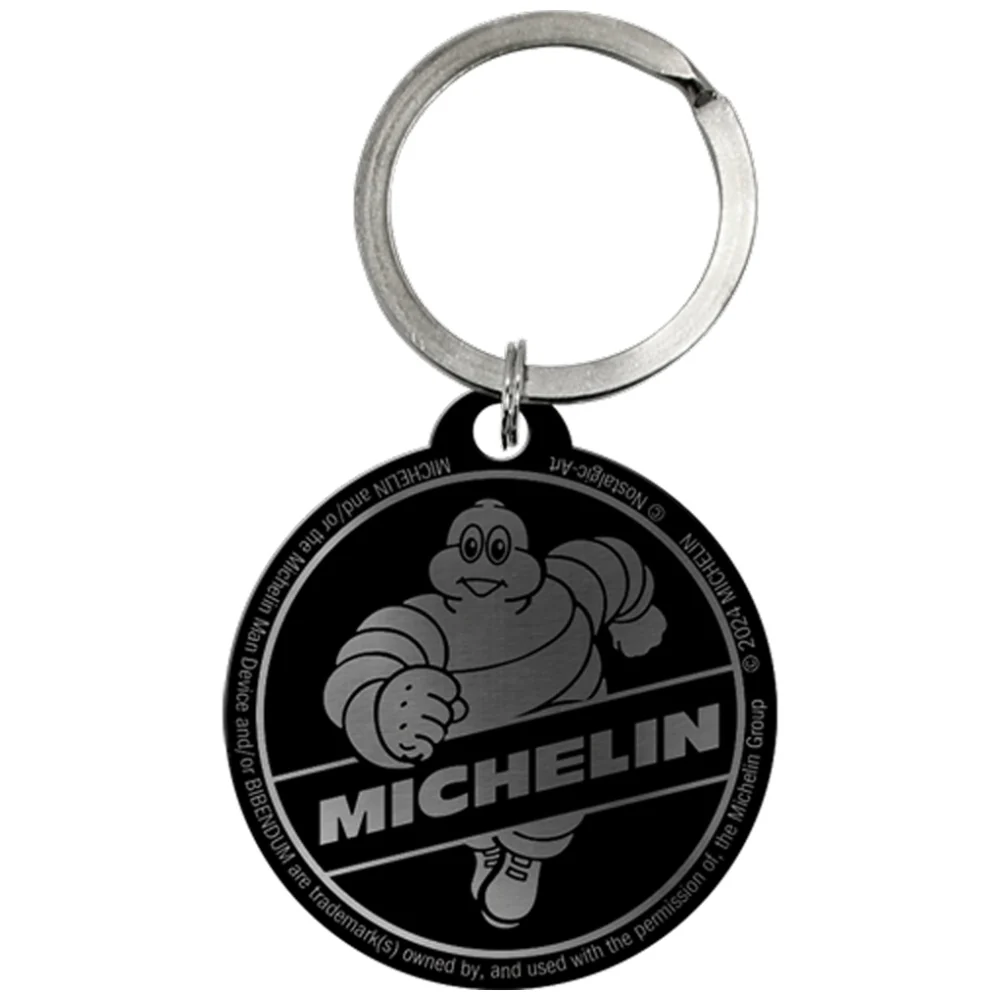 Nostalgic-Art Vintage/Retro Keyring Round Michelin Logo 7.5x4x0.3cm (Yellow/Blue) - Image 2