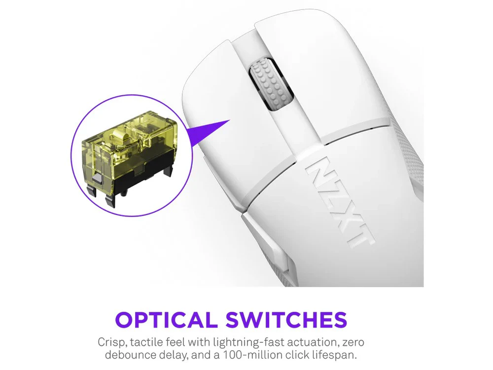 NZXT Lift Elite Wireless Ultra Lightweight Gaming Mouse (White) - Image 5