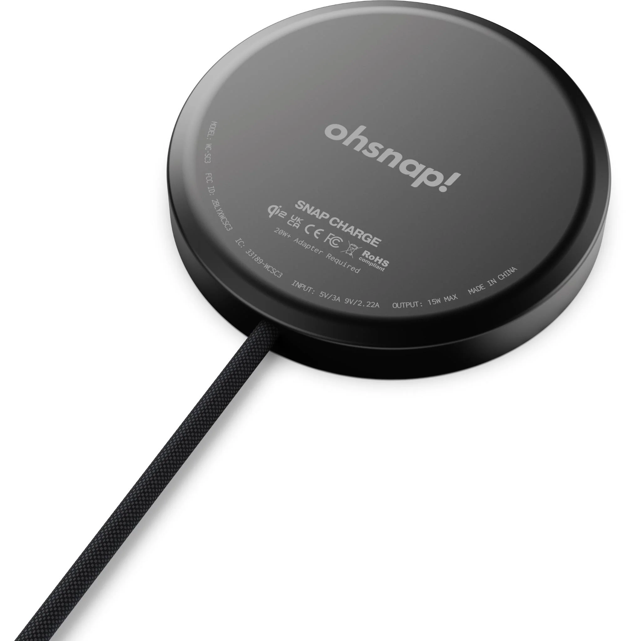 OhSnap! Charge Qi2 Wireless Charger (Black) - Image 4
