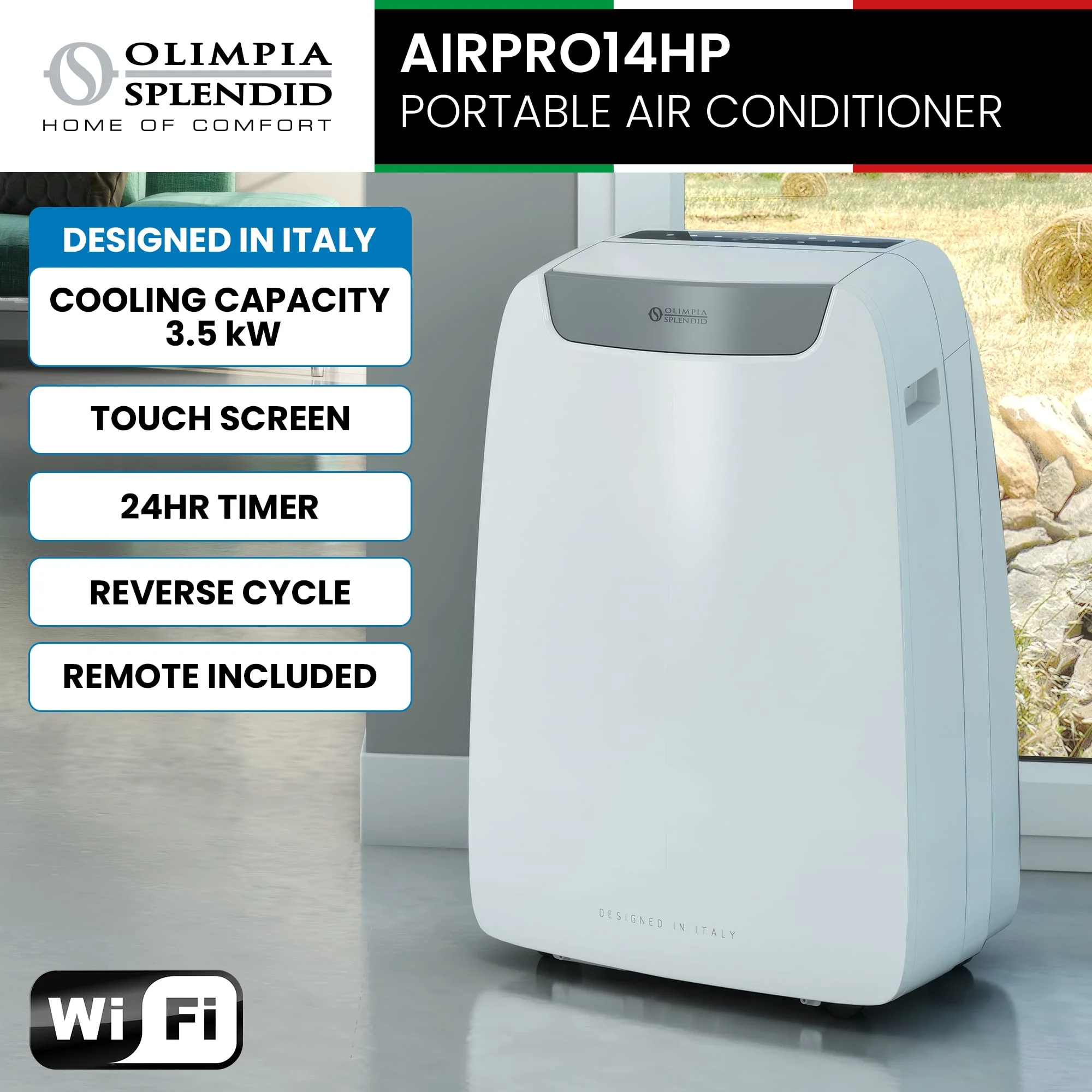 Olimpia Splendid 3.5kW Portable Air Conditioner WiFi Remote AIRPRO14HP - Image 9