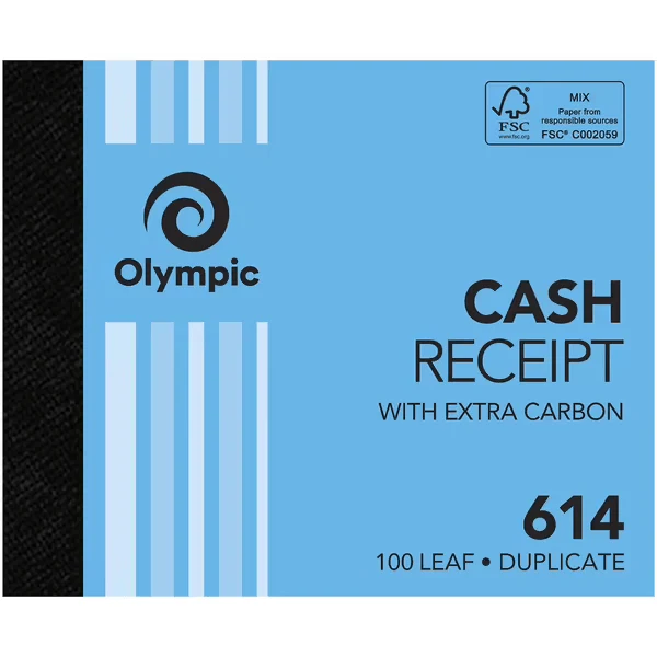 Olympic 614 Cash Receipt Book Carbon Duplicate 100 Leaf Pack 10 - Image 2