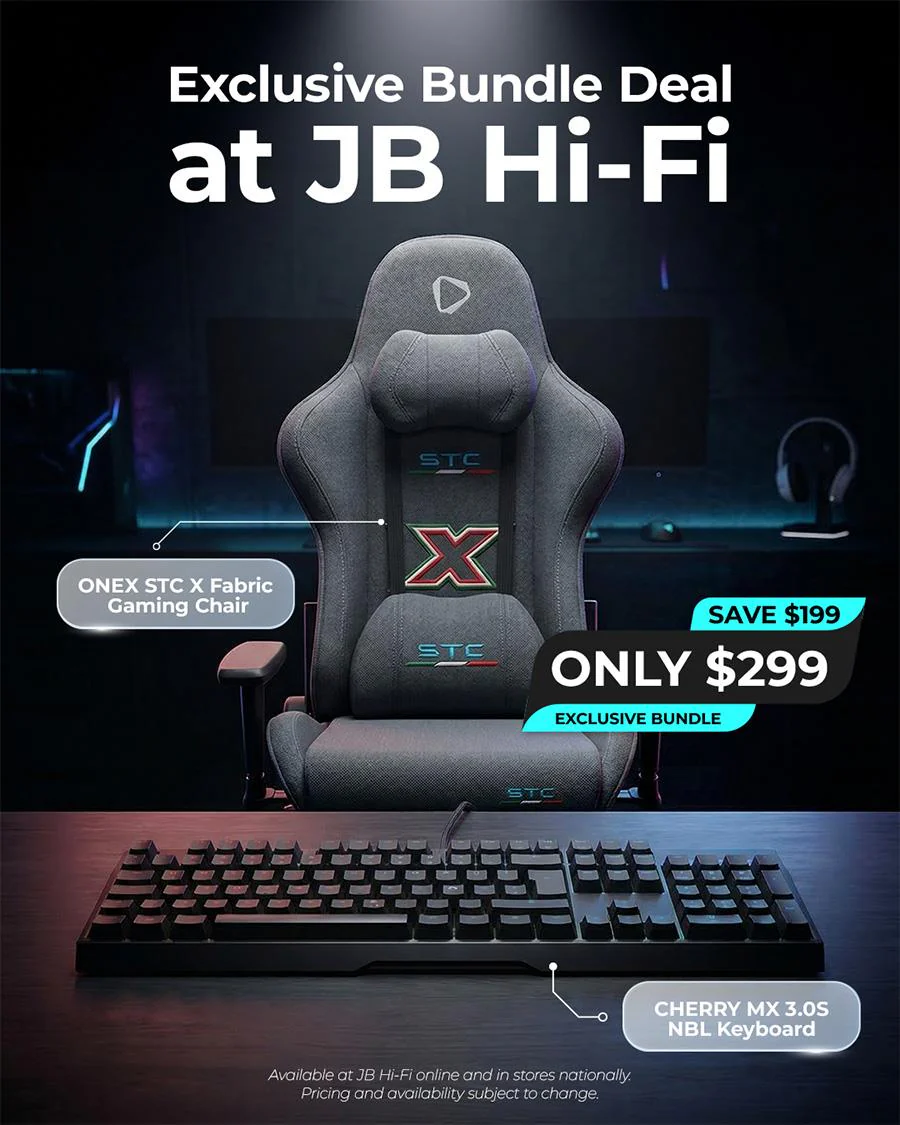 ONEX STC X Fabric Gaming Chair - Graphite + CHERRY MX 3.0S NBL Gaming Keyboard Bundle - Image 12