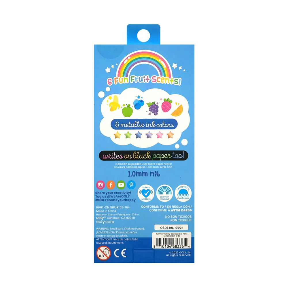 Ooly Yummy Yummy Metallic Gel Pens Writing Stationery 3y+ (6-Pack) - Image 3