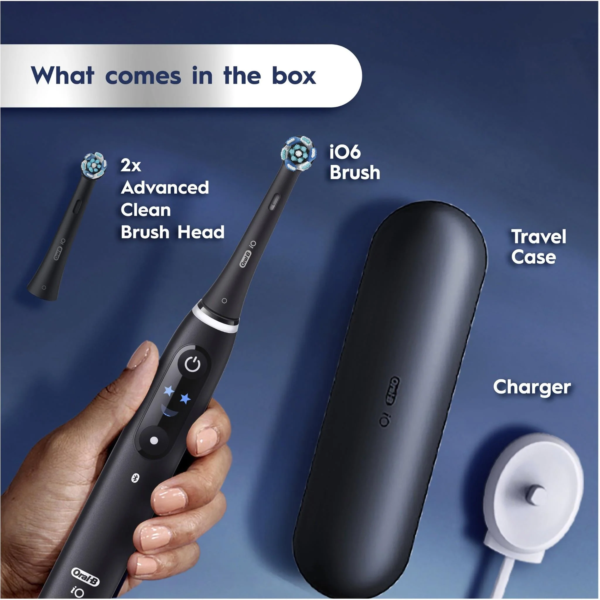 Oral-B iO 6 Connected Coach Advanced Clean Electric Toothbrush with Travel Case (Black) - Image 13